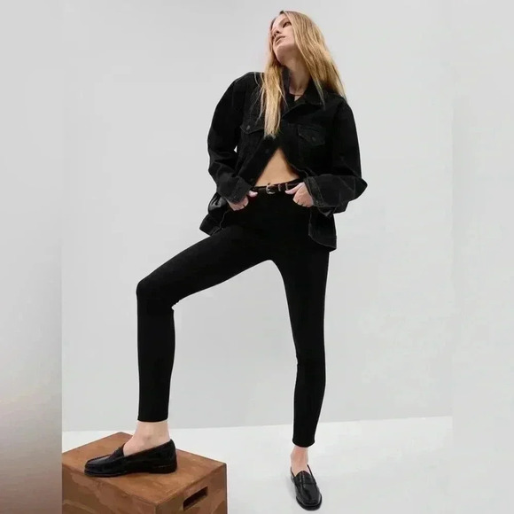 GAP True Skinny Jeans  High Waisted Stretch Black Denim Size 26 - Picture 2 of 16